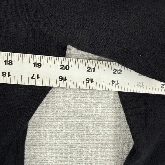 ElsMorr Women Top Sz L Black‎ Beaded Leopard Trim V Neck Long Sleeve Tunic Glam - Picture 7 of 12